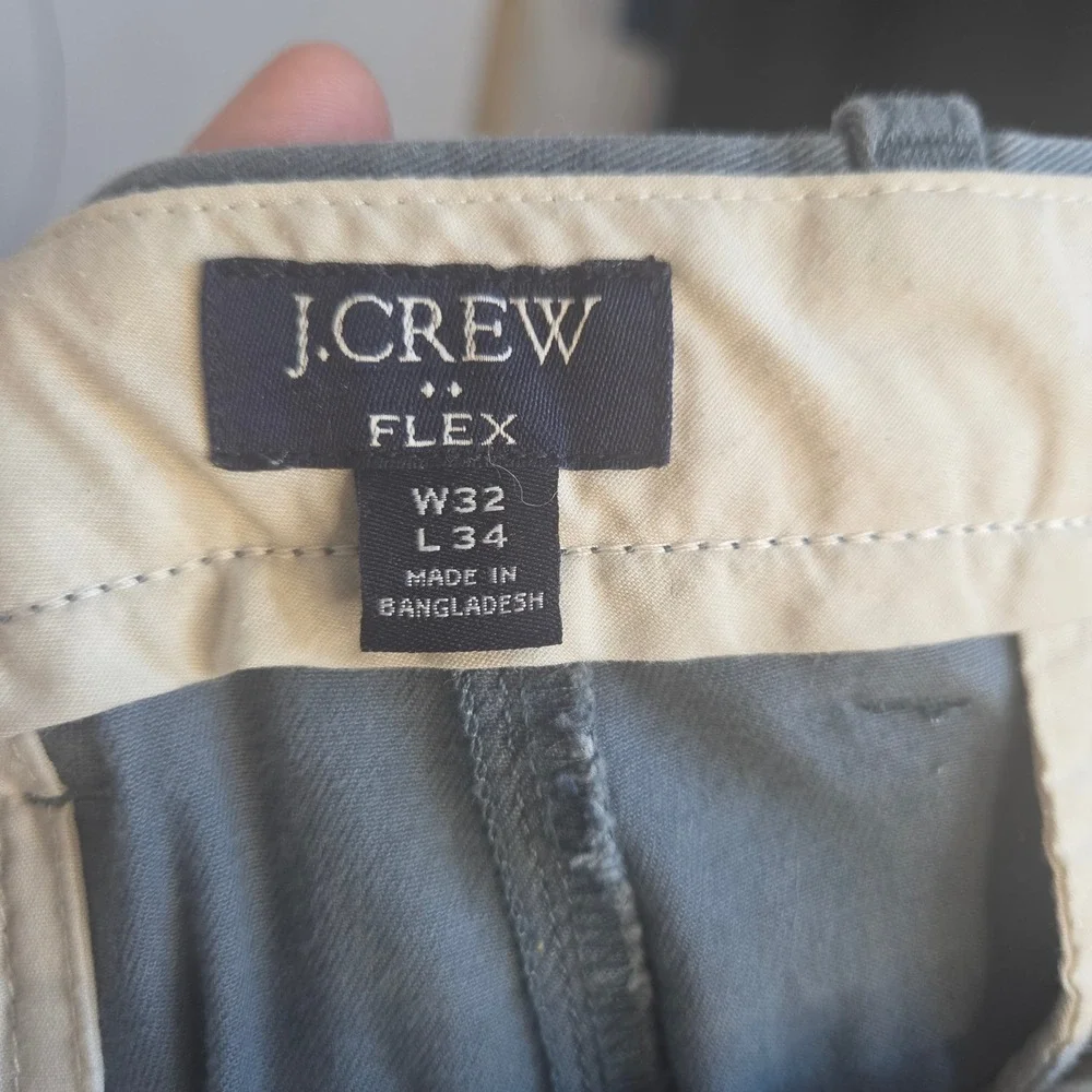 J.Crew Flex Slim Chino Pants Mens 32x34 Blue Gray Stretch Cotton Twill Casual